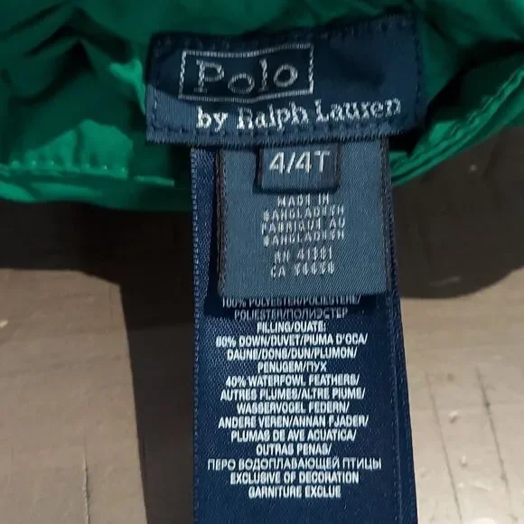 Polo Ralph Lauren Blue Green Reversible Puffer Vest Sz 4/4T - Picture 11 of 11